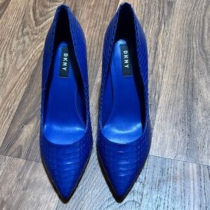 DKNY Royal Blue Textured Heels
